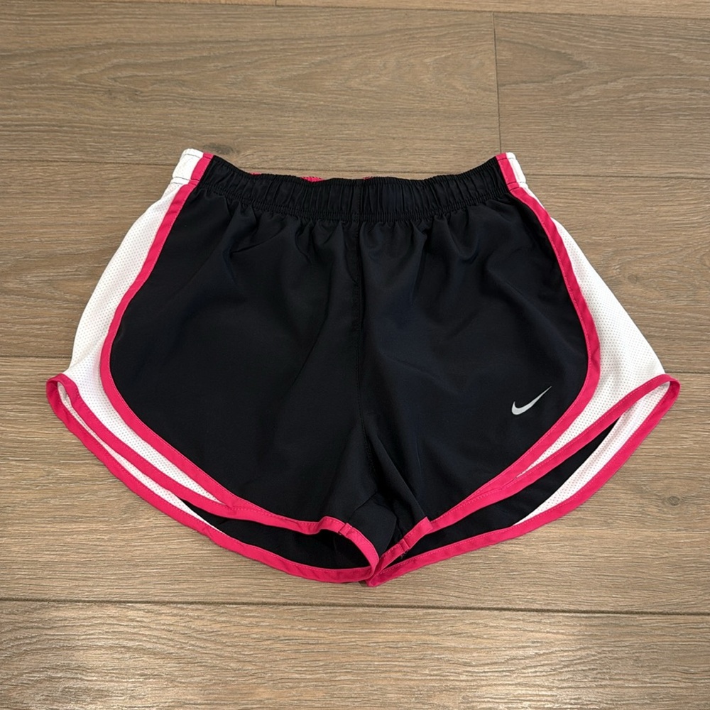 NIKE Black Pink Tempo Dri-Fit Active Workout Lined Running Gym Shorts Size Small